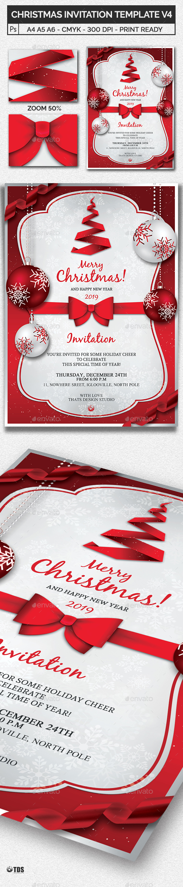 Christmas Invitation Template V4 By Lou606 | GraphicRiver